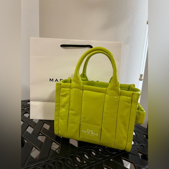 NWT Marc Jacobs Mini Tote Bag in Acid Lime Color - Picture 2 of 11